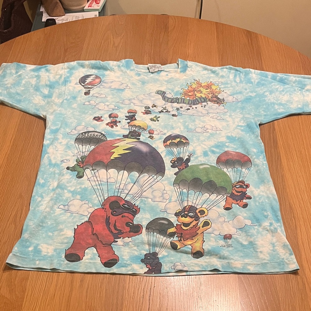 Grateful Dead Tie-Dye Parachuting Bears Large T-Shirt